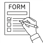 lineart A form being filled out with a transparent background-1